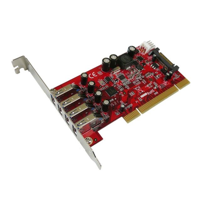Kalea-Informatique - arte contrôleur PCI USB 3.0 SuperSpeed - 4 ports - Carte Contrôleur