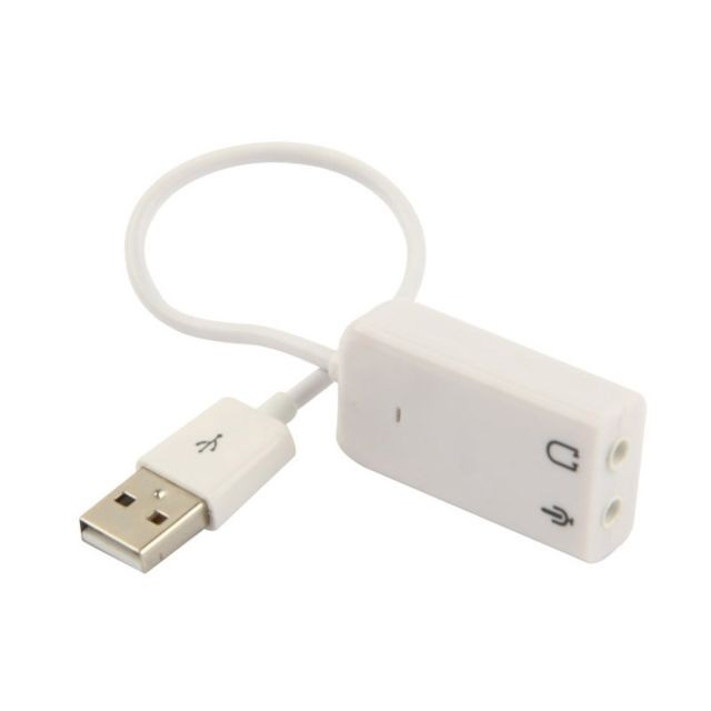 Carte Audio Carte Son USB blanc Adaptateur audio USB 7.1 canaux
