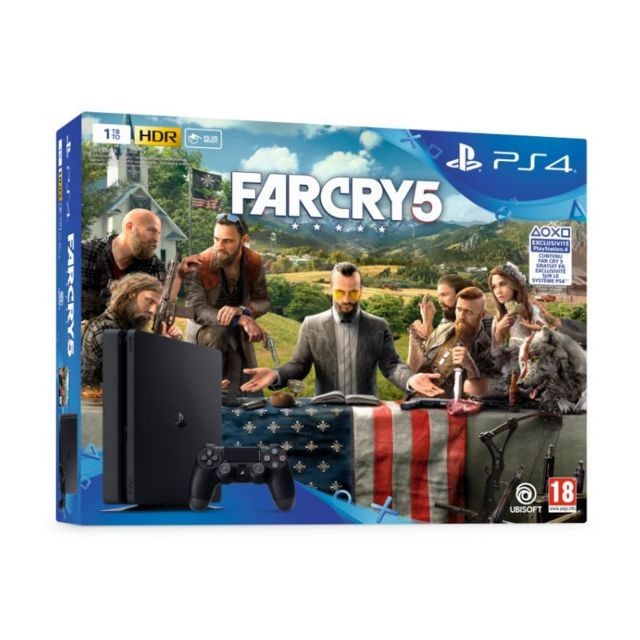 Sony - Console PS4 1TO Black + Far Cry 5 Jeu PS4 - Occasions PS4