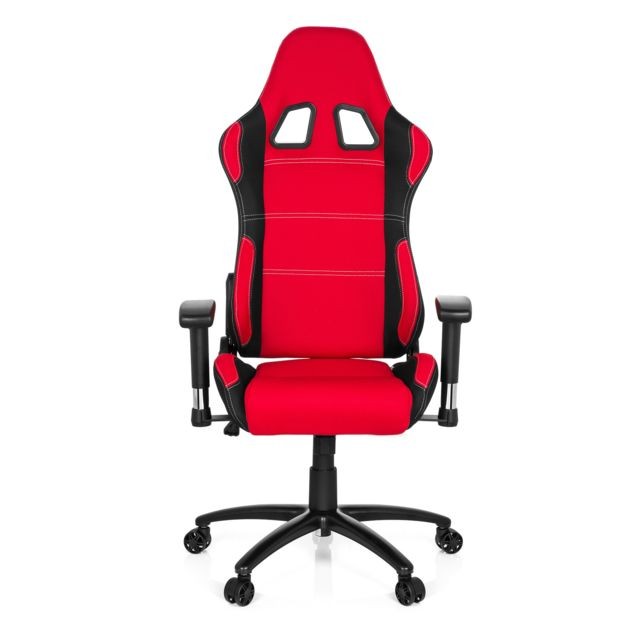Hjh Office - Chaise gaming / fauteuil gamer GAME FORCE tissu noir / rouge hjh OFFICE - Chaise gamer Rouge