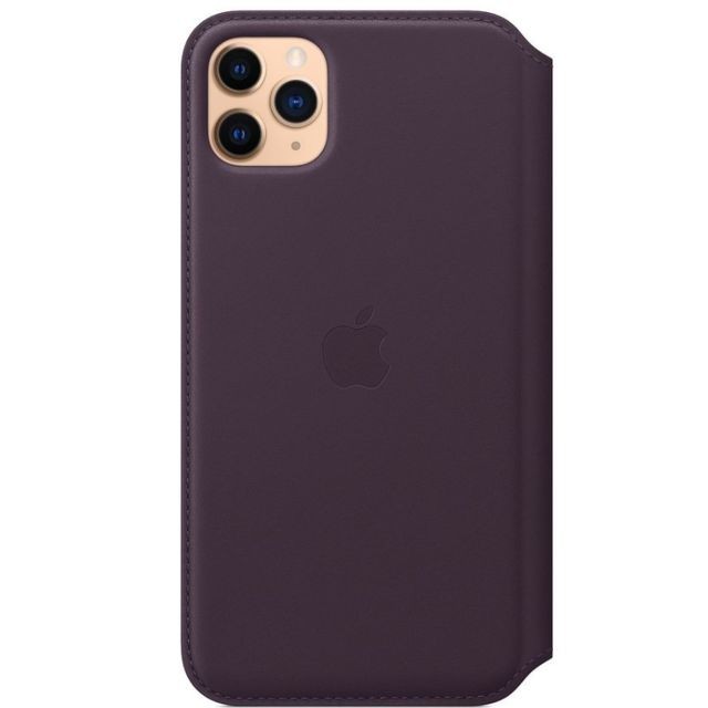 Apple - Étui folio en cuir pour iPhone 11 Pro Max - Aubergine - Coque, étui smartphone Cuir