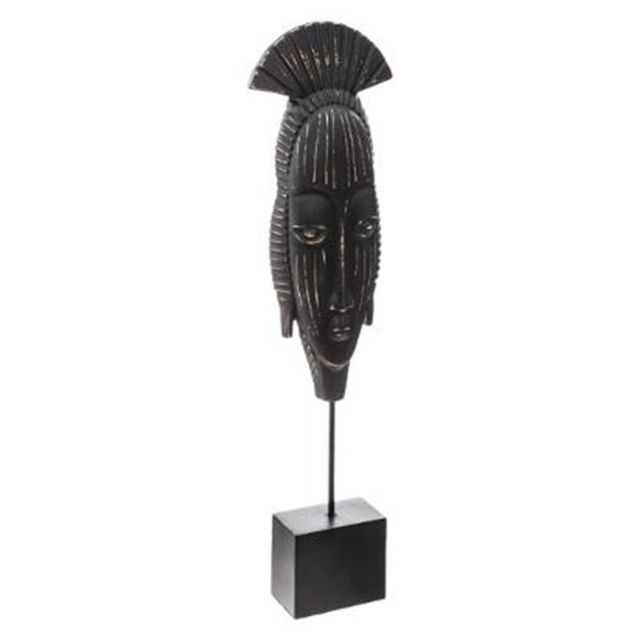 marque generique - Statuette Déco Bois """"Masque Africain"""" 40cm Noir - Statues marque generique