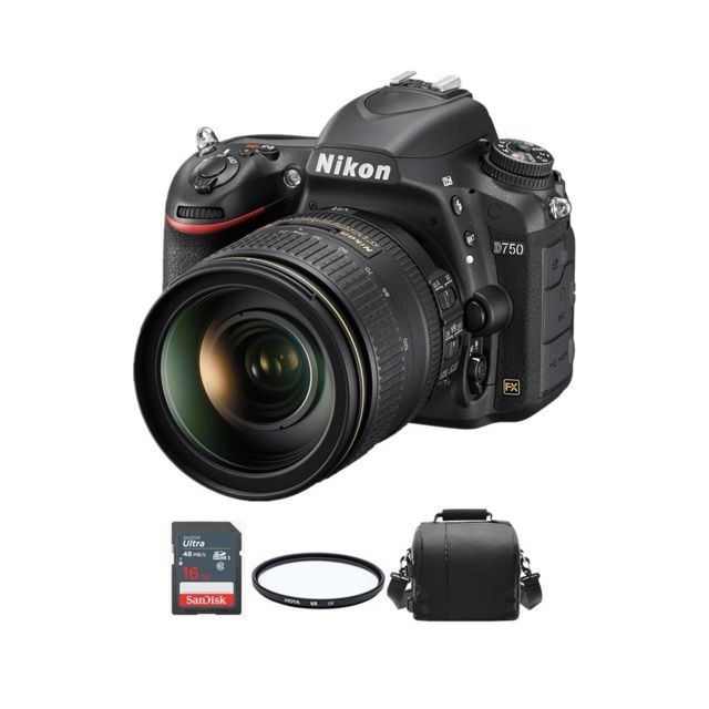 Nikon - NIKON D750 KIT AF-S 24-120MM F4G ED VR + Camera Bag + 16gb SD card + HOYA UX UV 77mm Filter Nikon  - Reflex professionnel Nikon