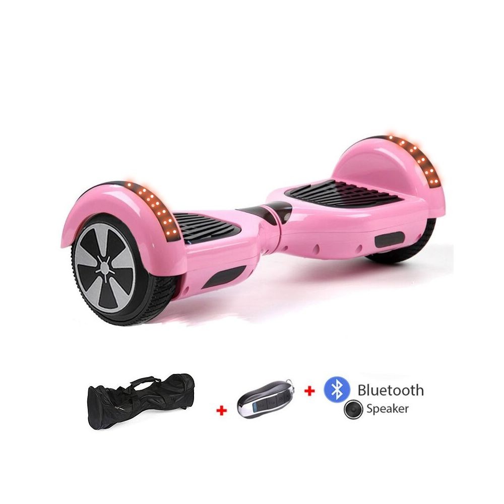Mac Wheel 6,5 pouces rose Hoverboard Gyropod Overboard Smart Scooter + Bluetooth Sac clé à distance
