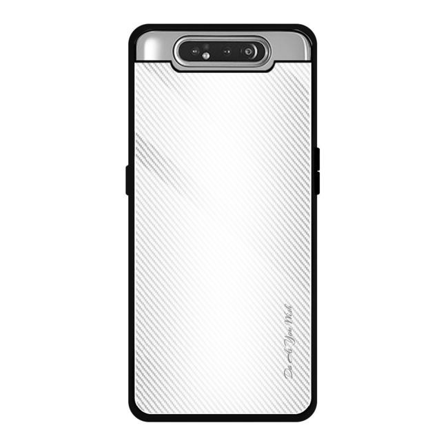 Wewoo - Coque Pour Galaxy A80 / A90 étui de protection en verre dégradé de texture blanc Wewoo  - Accessoire Smartphone
