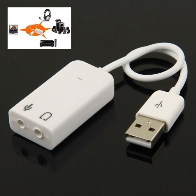 Wewoo - Carte Son USB blanc Adaptateur audio USB 7.1 canaux Wewoo   - Carte Son