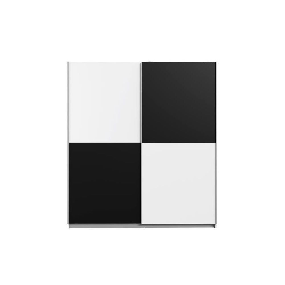 Chambre complète Finlandek FINLANDEK Armoire de chambre ULOS style contemporain blanc et noir - L 170,3 cm