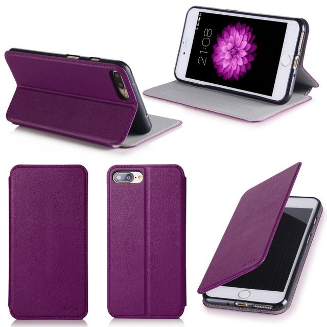 Xeptio - Etui luxe APPLE iPhone 7 Plus / iPhone 8 Plus 5,5 violet avec stand Xeptio  - Sacoche, Housse et Sac à dos pour ordinateur portable