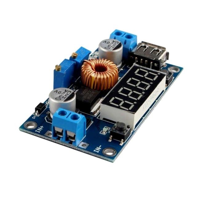 Wewoo - Composant Arduino & SCM LDTR-WG0181 - Chargeur de batterie au lithium à 4 chiffres et 5 A DEL, avec voltmètre, ampèremètre, module CC à CC (bleu) - Black Friday Processeur Processeur