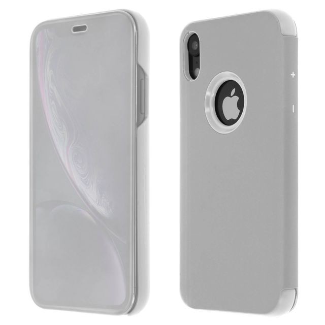 Avizar - Housse Apple iPhone XR Etui Folio Miroir Ultra-fine Clapet Translucide - Argent Avizar   - Accessoire Smartphone Apple iphone xr