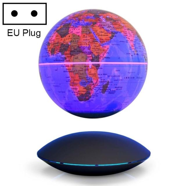 Wewoo - Rotation de 6 pouces illuminant le bureau de globe de lévitation magnétique anglaise avec des ornements d'artisanatprise UE bleu bébé - Levitation