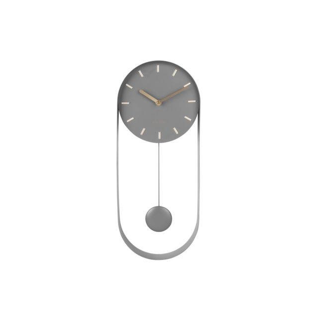 Karlsson - Horloge à balancier design Charm - H. 50 cm - Gris - Karlsson