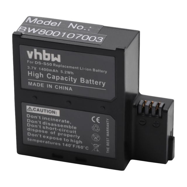 Vhbw - vhbw batterie 1400mAh (3.7V) pour caméra Rollei Actioncam 6S WiFi, Bullet 6S WiFi, Rollei Actioncam 7S WiFi, Bullet 7S WiFi comme DS-S50. Vhbw  - Accessoire Photo et Vidéo