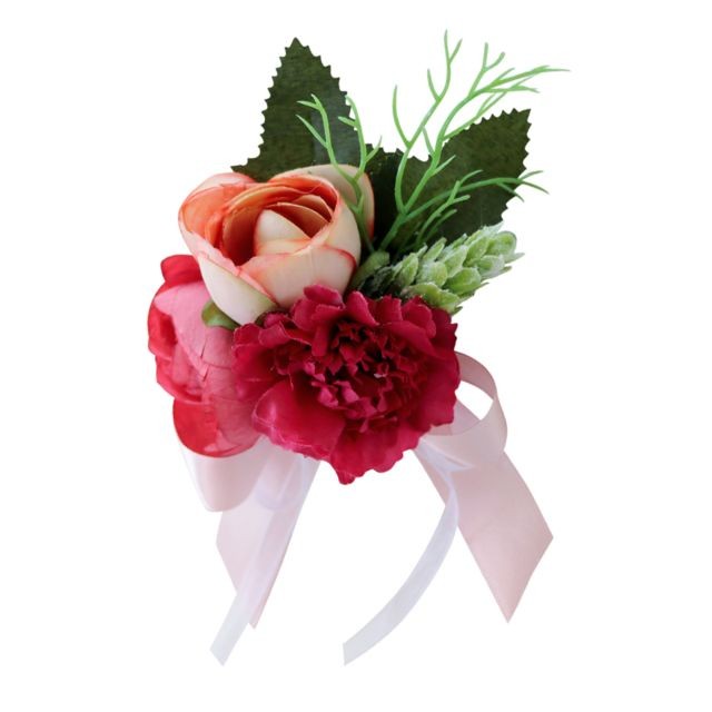 marque generique - mariage thé rose oeillet soie fleur fleur à la boutonnière corsage rouge vif marque generique  - marque generique