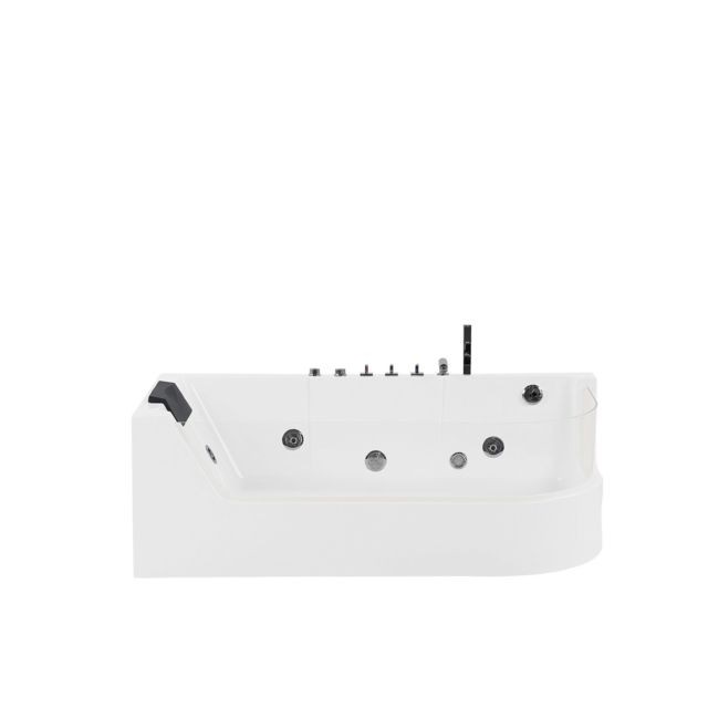 Beliani - Beliani Baignoire balnéo blanche avec LED ACUARIO - blanc - Balnéothérapie Plomberie Salle de bain