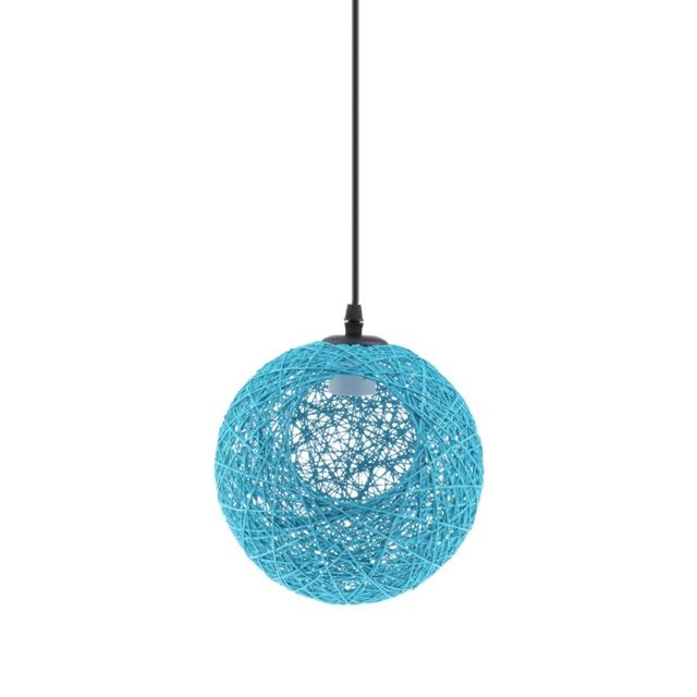 Abats-jour Rattan Wicker Ball Globe Plafonnier pendentif Lampe Ombre avec trou 20cm bleu