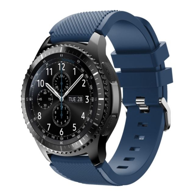 marque generique - Bracelet en silicone Trendy souple Sports pour Samsung Gear S3 Frontier / S3 Classic - Deep Blue - Samsung gear s3 frontier