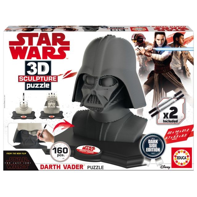 Animaux Educa Puzzle 160 pièces : Sculpture 3D Star Wars : Dark Vador (Dark Side Edition)