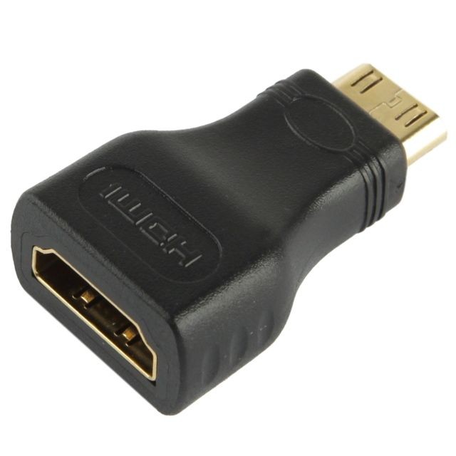 Wewoo - Adaptateur or et noir Mini HDMI mâle plaqué à HDMI 19 broches femelle - Câble HDMI