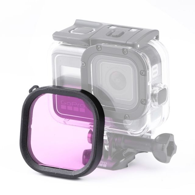 Wewoo - Boîtier carré Filtre de lentille de couleur de plongée pour GoPro HERO8 étanche d'origine noir violet Wewoo - Caméra d'action