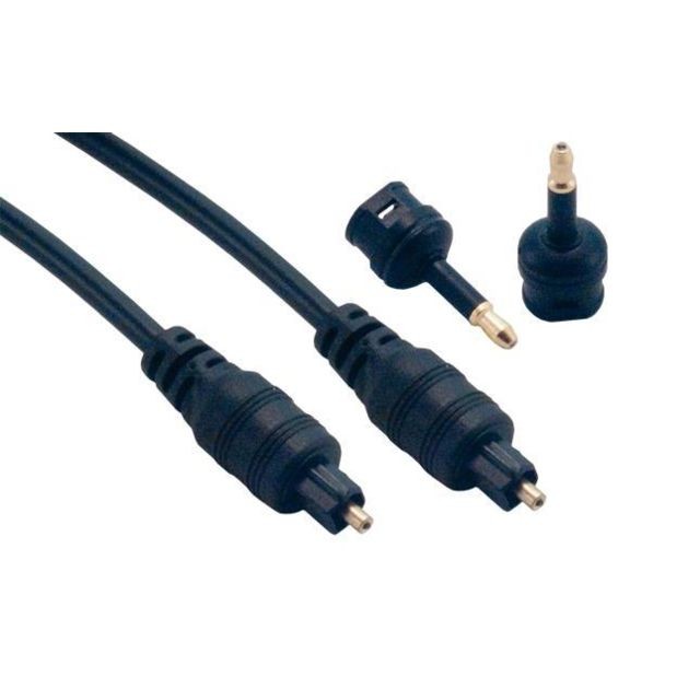 Mcl - MCL Câble audio optique Toslink mâle / mâle + adaptateur - 3m - Câble Optique