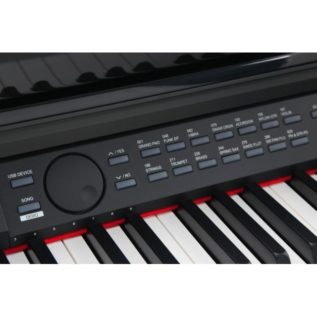 Classic Cantabile DP-A 410 SH piano numérique noir brillant SET y compris banquette et casque Classic Cantabile
