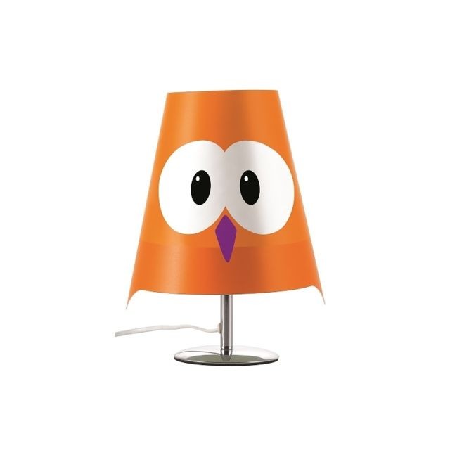 Guzzini - Lampe de table chouette -  eMy - Orange - Luminaire d'intérieur Lucignolo - Luminaires Orange