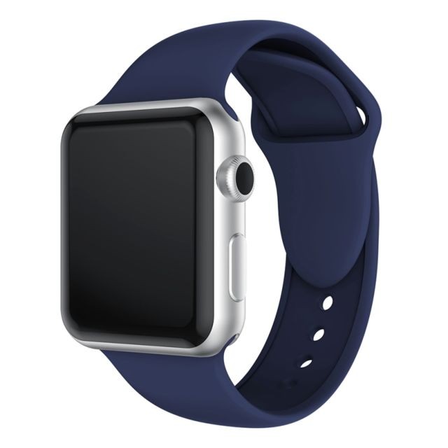 Wewoo - Bracelet montre en silicone à double rivets pour Apple Watch séries 3 et 2 1 42 mm (bleu foncé) Wewoo  - Montre et bracelet connectés