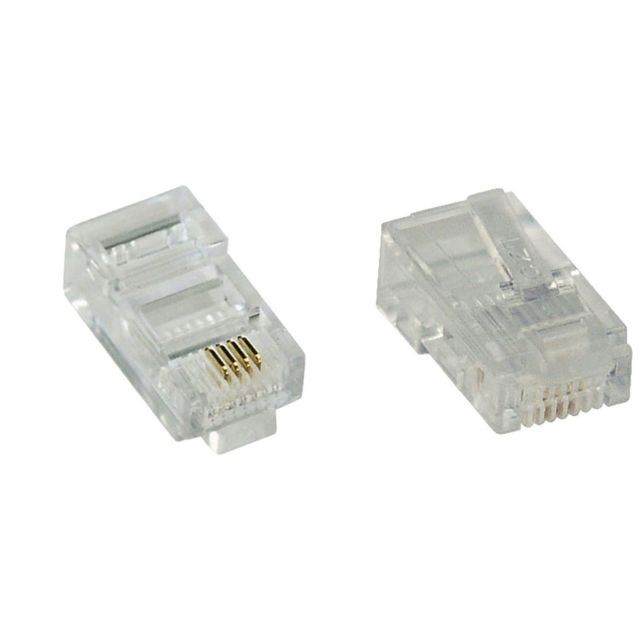 Inline - Prise modulaire 8P4C RJ45 à Crimper sur câble-ruban (ISDN), 10 pièce pack Inline  - Téléphone fixe Inline