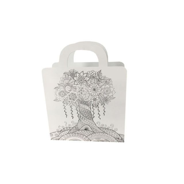 Meubletmoi Porte-revues Sac Blanc Bois Range-Magazines Design Moderne Handbag Blanc