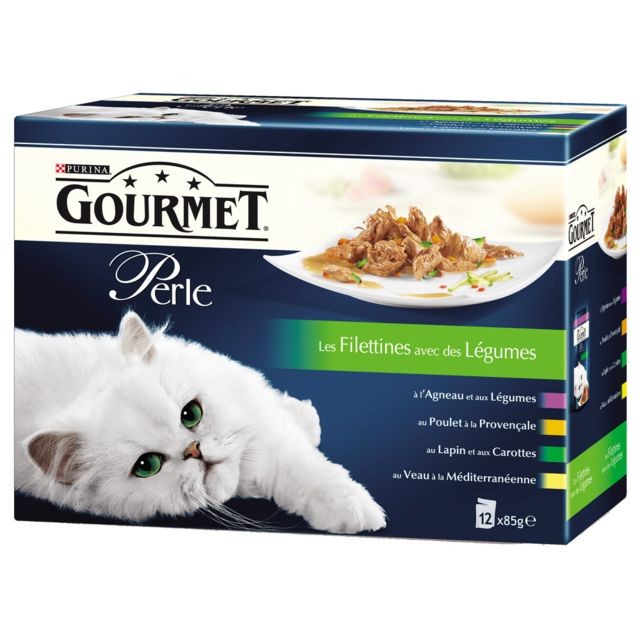 Alimentation humide pour chat Gourmet Sachets Perle Les Filettines avec Légumes pour Chat - Gourmet - 12x85g
