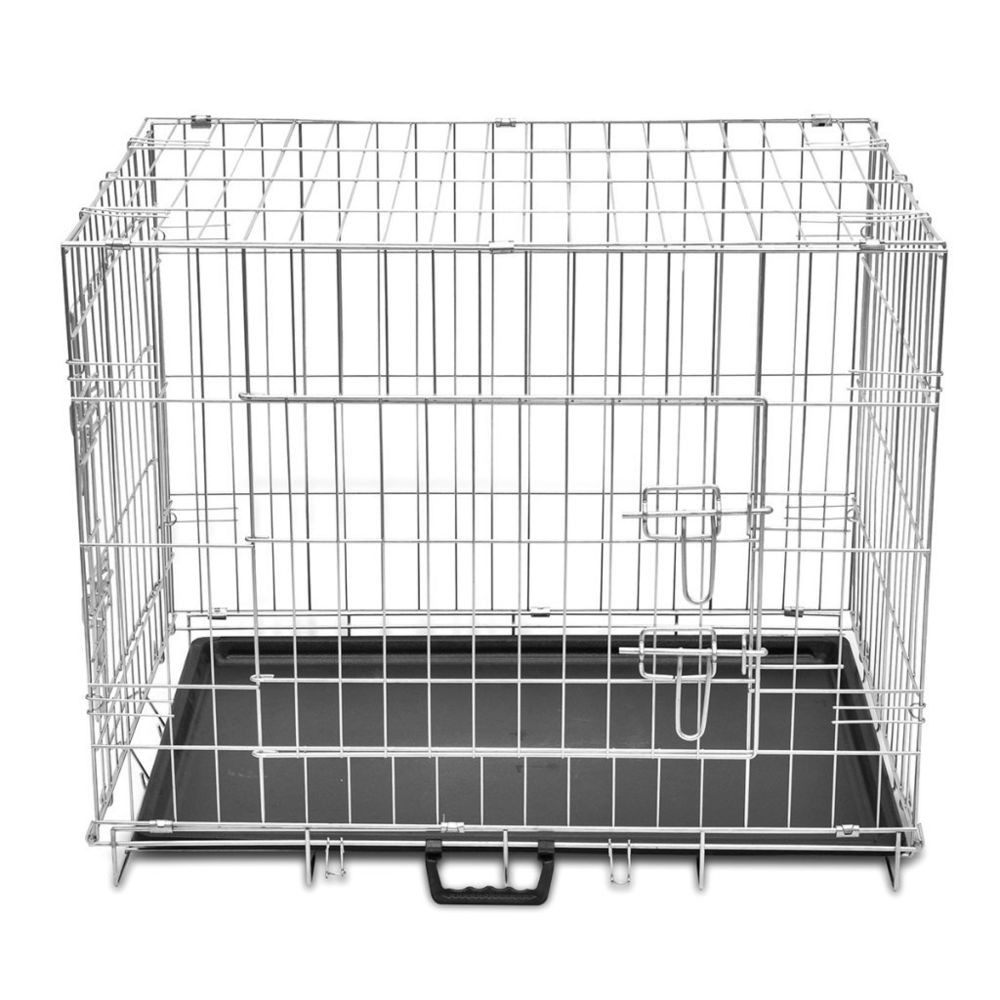 Helloshop26 Cage en métal pliable pour chien acier galvanisé 95 x 56 x 64 cm 3702022