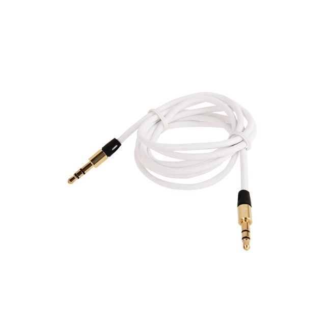 Ecouteurs intra-auriculaires Câble blanc et or pour iPhone / iPad / iPod / MP3, longueur: 1 m d'écouteur Jack 3,5 mm en plaqué