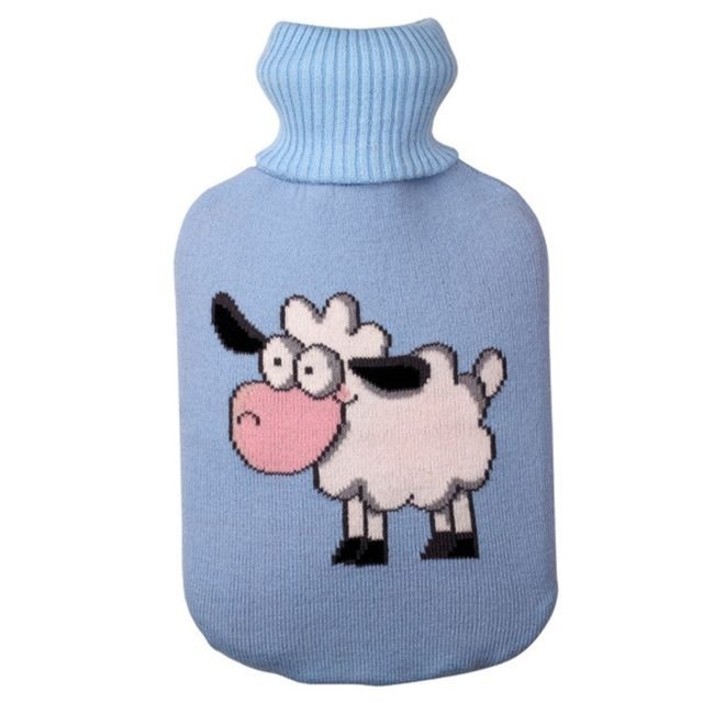 Wewoo - Bouillotte Couvre-tricot de couleur unie pour bouteille d'eau chaude sans Sac de velours à à eau rempli à dos en petit mouton bleu clair - Radiateur d'appoint