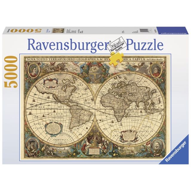Ravensburger - 5000p Mappemonde antique - 17411 Ravensburger  - Ravensburger