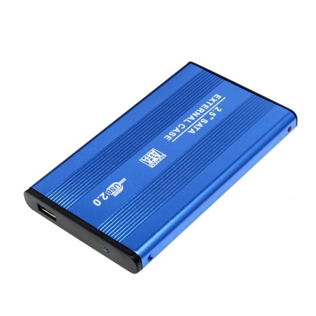 marque generique USB2.0 SATA Externe 2.5 ""SSD HDD Boîtier De Disque Dur Portable Disk Case Bleu