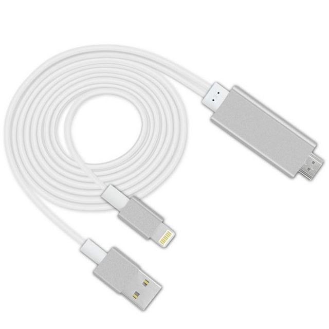 marque generique - Câble HDMI iPhone iPad Convertisseur Adaptateur 8 broches à Câble HDMI 2M SL marque generique  - Câble HDMI