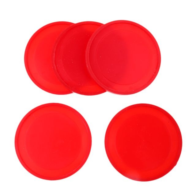 marque generique 5 pièces de hockey sur air pour les tables de hockey sur gazon pleine grandeur rouge 60mm