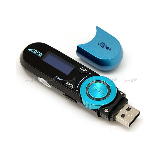 marque generique 4Go Lecteur Baladeur MP3 Dictaphone Radio FM Fonction Clé USB Bleu