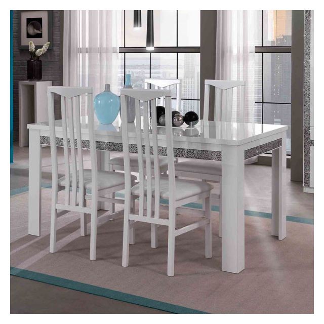Dansmamaison - Table de repas rectangulaire laqué Blanc - CRAC Dansmamaison  - Table a manger blanc laquee
