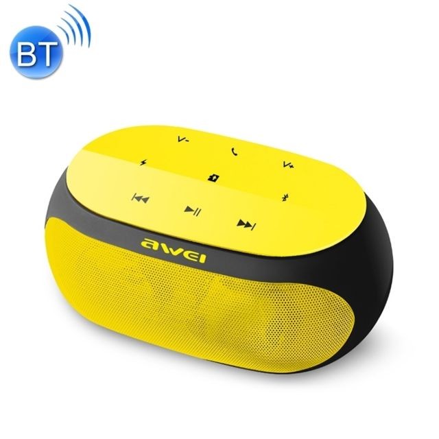 Wewoo - Enceinte Bluetooth jaune haut-parleur sans fil avec boutons tactiles, support aux ligne et carte TF - Enceintes Hifi Sans fil