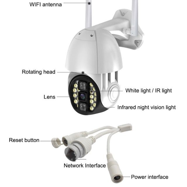 Wewoo Caméra IP WiFi Q20 Outdoor Mobile Phone étanche Rotation à distance sans fil WiFi HD Cameraprise en charge de trois modes de vision nocturne et de détection de mouvement vidéo / alarme et enregistrementprise UE