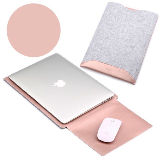marque generique - Sacoche en cuir SOYAN avec tapis de souris pour Macbook Pro 15 pouces (2016) - Rose Or - Sacoche, Housse et Sac à dos pour ordinateur portable 15,6 (env. 40 cm)
