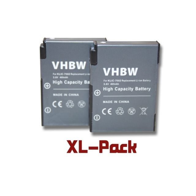 Vhbw - Lot de 2 batteries vhbw 460mAh (3.6V) pour Kodak Easyshare V530, V603 comme Klic-7002. Vhbw  - Batterie Photo & Video