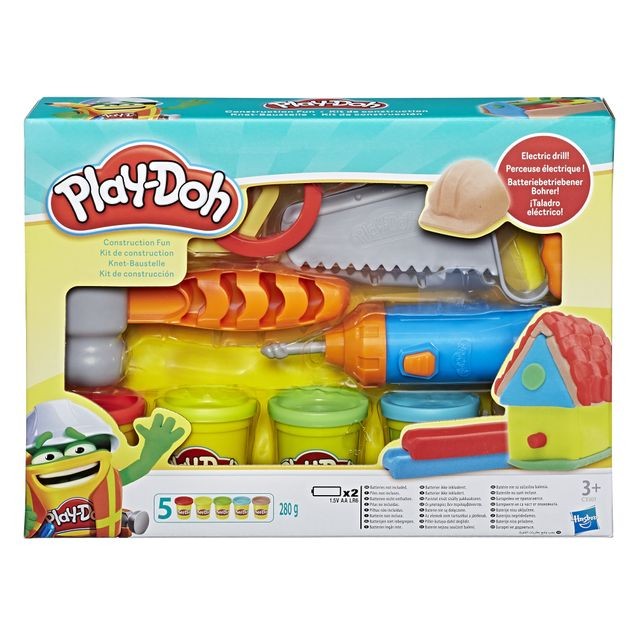 Play-Doh - Kit de construction - Avec 5 pots de pâte à modeler - C3301 - Modelage