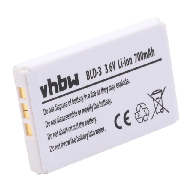 Vhbw - Batterie Li-Ion pour NOKIA 6610(i) / 7210 / 7250 / 7250i / 6220 / 2100 / 3200 / 3300, remplace les batteries Nokia BLD-3 Vhbw  - Nokia 7210