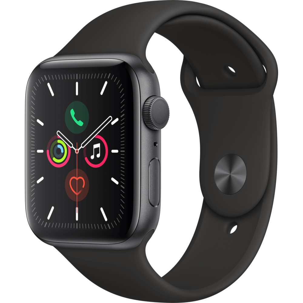 Apple Watch Apple Watch 5 - 44 - Alu gris / Bracelet Sport Noir
