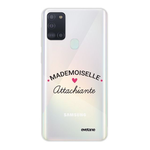 Coque, étui smartphone Evetane Coque Samsung Galaxy A21S 360 intégrale transparente Mademoiselle Attachiante Ecriture Tendance Design Evetane.