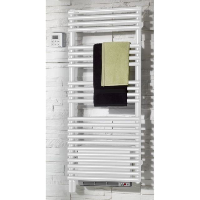 Acova - Radiateur sèche-serviettes CALA Air électrique blanc 1000 W avec soufflant invisible 1000 W commande de programmation infrarouge IRED réf. T - Acova