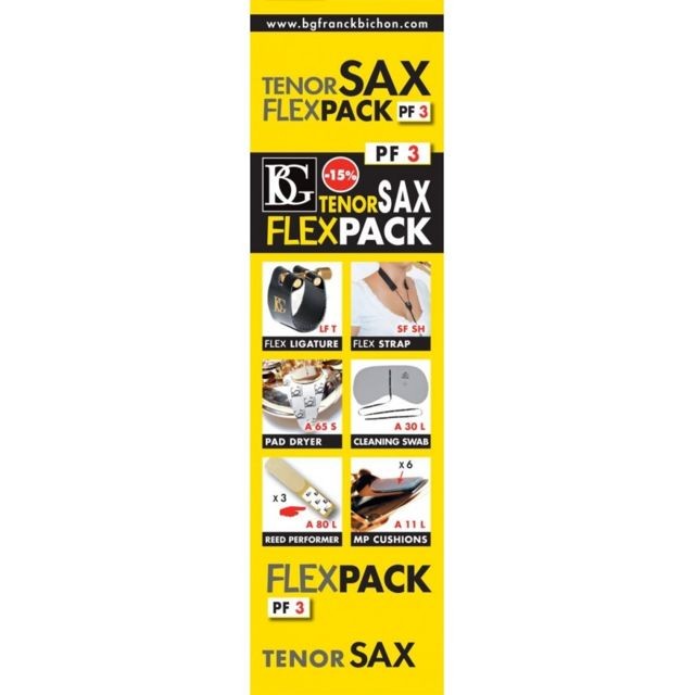 Bg - Pack d'entretien Saxophone Ténor - BG Flexpack PF3 - Accessoires instruments à vent Bg